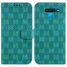 For LG K50 / Q60 Double 8-shaped Embossed Leather Phone Case(Green) - 1