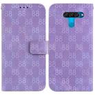 For LG K50 / Q60 Double 8-shaped Embossed Leather Phone Case(Purple) - 1