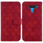 For LG K50 / Q60 Double 8-shaped Embossed Leather Phone Case(Red) - 1