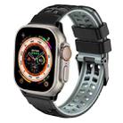 For Apple Watch Ultra 49mm Twill Dual-row Buckle Silicone Watch Band(Black Grey) - 1