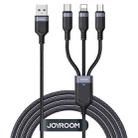 JOYROOM A18 3.5A USB to 8 Pin+USB-C/Type-C+Micro USB 3 in 1 Data Cable, Length:1.2m(Black) - 1