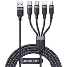 JOYROOM A18 3.5A USB to 8 Pin+Dual USB-C/Type-C+Micro USB 4 in 1 Data Cable, Length: 1.2m(Black) - 1