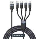 JOYROOM A18 3.5A USB to Dual 8 Pin+USB-C/Type-C+Micro USB 4 in 1 Data Cable, Length: 1.2m(Black) - 1