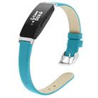 For Fitbit Inspire / Inspire HR Leather  Watch Band with Metal Connector, Size:S(Blue) - 1