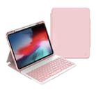 For iPad 10.2 2021 / Air 2019 WiWU Skin Feel Magnetic Detachable Keyboard Tablet Case(Pink) - 1