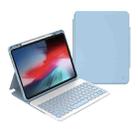 For iPad 10.2 2021 / Air 2019 WiWU Skin Feel Magnetic Detachable Keyboard Tablet Case(Blue) - 1