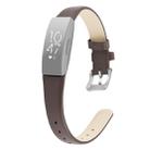 For Fitbit Inspire / Inspire HR Cowhide Leather C Type  Watch Band, Size:S(Grey) - 1