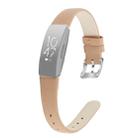 For Fitbit Inspire / Inspire HR Cowhide Leather C Type  Watch Band, Size:S(Frosted Brown) - 1