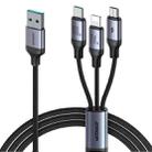 JOYROOM A21 100W USB to 8 Pin+Type-C+Micro USB 3 in 1 Charging Cable, Length: 1.2m(Black) - 1