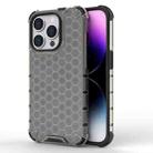 For iPhone 15 Pro Max Honeycomb Shockproof Phone Case(Black) - 1