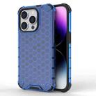 For iPhone 15 Pro Max Honeycomb Shockproof Phone Case(Blue) - 1