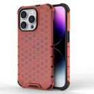 For iPhone 15 Pro Max Honeycomb Shockproof Phone Case(Red) - 1