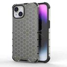 For iPhone 15 Honeycomb Shockproof Phone Case(Black) - 1