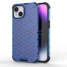 For iPhone 15 Honeycomb Shockproof Phone Case(Blue) - 1