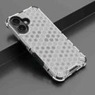 For iPhone 16 Honeycomb Shockproof Phone Case(White) - 2