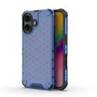 For iPhone 16 Honeycomb Shockproof Phone Case(Blue) - 1
