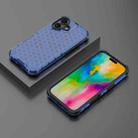 For iPhone 16 Honeycomb Shockproof Phone Case(Blue) - 3