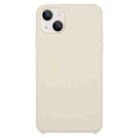 Solid Silicone Phone Case For iPhone 15(Beige) - 1