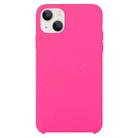 Solid Silicone Phone Case For iPhone 15(Rose Red) - 1