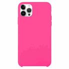 Solid Silicone Phone Case For iPhone 15 Pro(Rose Red) - 1