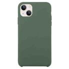 Solid Silicone Phone Case For iPhone 15 Plus(Dark Green) - 1