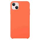 Solid Silicone Phone Case For iPhone 15 Plus(Orange) - 1