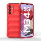 For Samsung Galaxy M34 5G India Magic Shield TPU + Flannel Phone Case(Red) - 1