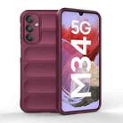 For Samsung Galaxy M34 5G India Magic Shield TPU + Flannel Phone Case(Wine Red) - 1