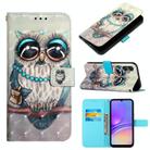 For Samsung Galaxy A05 3D Painting Horizontal Flip Leather Phone Case(Grey Owl) - 1