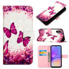 For Samsung Galaxy A05 3D Painting Horizontal Flip Leather Phone Case(Rose Butterfly) - 1