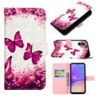 For Samsung Galaxy A05 3D Painting Horizontal Flip Leather Phone Case(Rose Butterfly) - 1