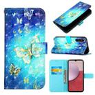 For Samsung Galaxy A05s 3D Painting Horizontal Flip Leather Phone Case(Golden Butterfly) - 1