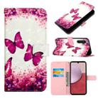 For Samsung Galaxy A05s 3D Painting Horizontal Flip Leather Phone Case(Rose Butterfly) - 1