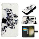 For Samsung Galaxy S24 Ultra 5G 3D Painting Horizontal Flip Leather Phone Case(Skull) - 1