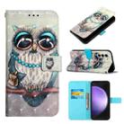 For Samsung Galaxy S24+ 5G 3D Painting Horizontal Flip Leather Phone Case(Grey Owl) - 1