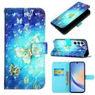 For Samsung Galaxy A35 5G 3D Painting Horizontal Flip Leather Phone Case(Golden Butterfly) - 1