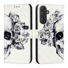 For Samsung Galaxy M55 3D Painting Horizontal Flip Leather Phone Case(Skull) - 1