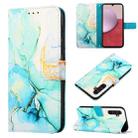 For Samsung Galaxy S23 FE 5G PT003 Marble Pattern Flip Leather Phone Case(Green LS003) - 1