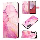 For Samsung Galaxy S23 FE 5G PT003 Marble Pattern Flip Leather Phone Case(Pink Purple Gold LS001) - 1