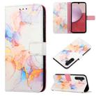 For Samsung Galaxy A05s PT003 Marble Pattern Flip Leather Phone Case(Galaxy Marble White LS004) - 1