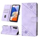 For Samsung Galaxy S23 FE 5G Skin-feel Embossed Leather Phone Case(Light Purple) - 1