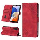 For Samsung Galaxy S23 FE 5G Skin-feel Embossed Leather Phone Case(Red) - 1