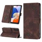 For Samsung Galaxy S23 FE 5G Skin-feel Embossed Leather Phone Case(Brown) - 1