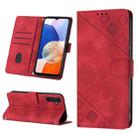 For Samsung Galaxy A15 Skin-feel Embossed Leather Phone Case(Red) - 1