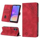 For Samsung Galaxy A05 Skin-feel Embossed Leather Phone Case(Red) - 1