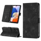 For Samsung Galaxy A05s Skin-feel Embossed Leather Phone Case(Black) - 1