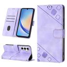 For Samsung Galaxy A35 5G Skin-feel Embossed Leather Phone Case(Light Purple) - 1