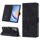 For Samsung Galaxy A35 5G Skin-feel Embossed Leather Phone Case(Black) - 1