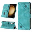 For Samsung Galaxy S24 5G Skin-feel Embossed Leather Phone Case(Green) - 1