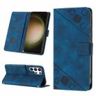 For Samsung Galaxy S24 Ultra 5G Skin-feel Embossed Leather Phone Case(Blue) - 1